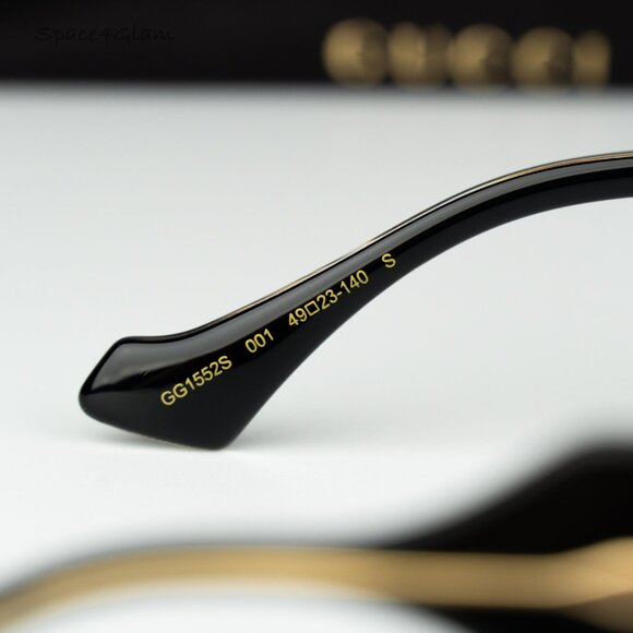 Gucci Women Sunglasses Black Crystal Grey Gradient Butterfly GG1552S 001 NEW main image 4